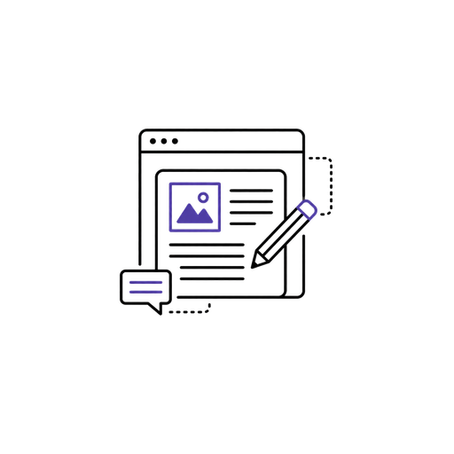 Blog website writing and content icon