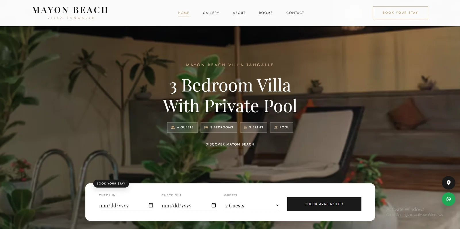 Mayon Beach Villa – Tangalle Villa Website thumbnail