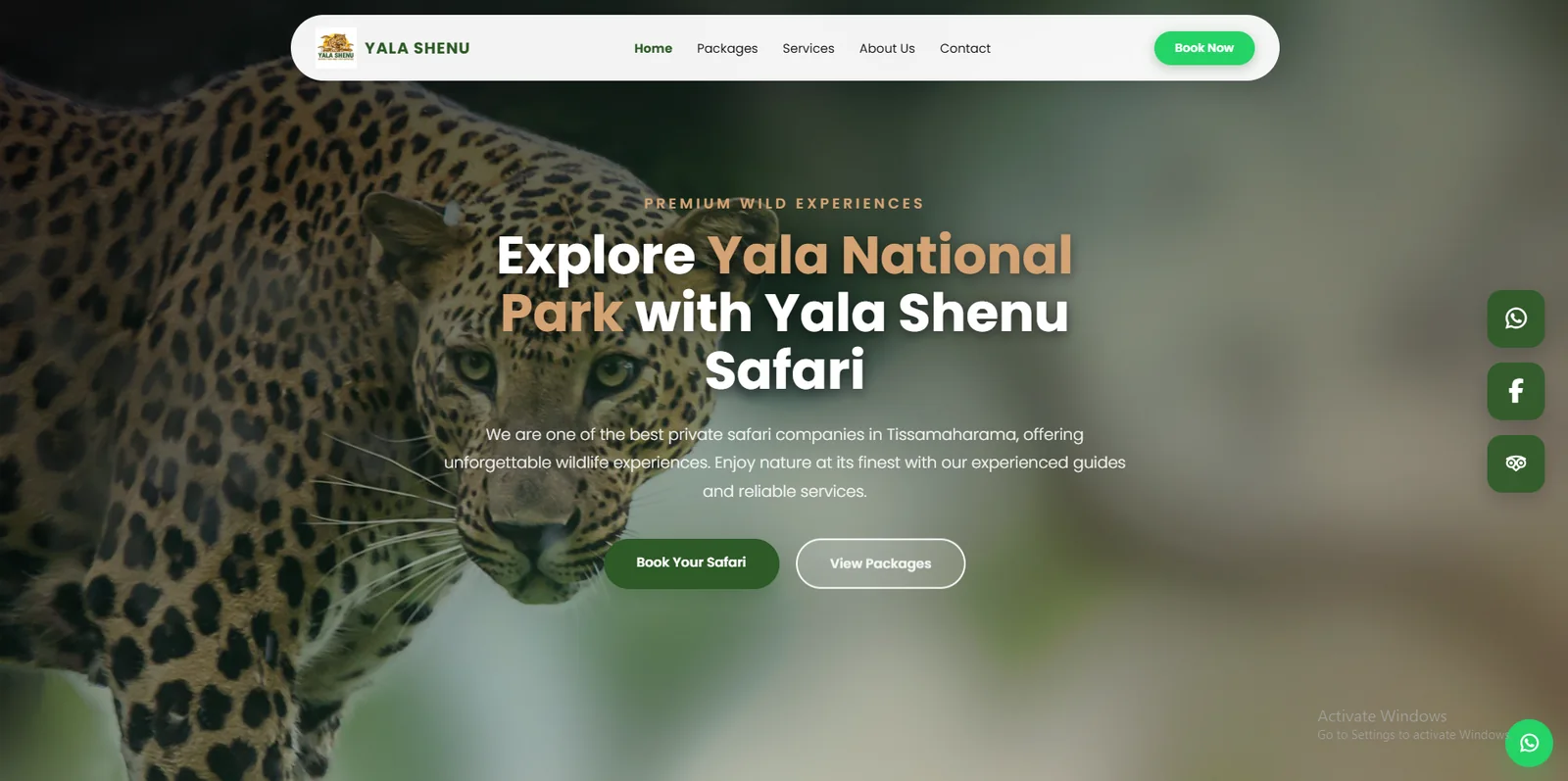 Yala Shenu Safari – Safari & Taxi Website thumbnail